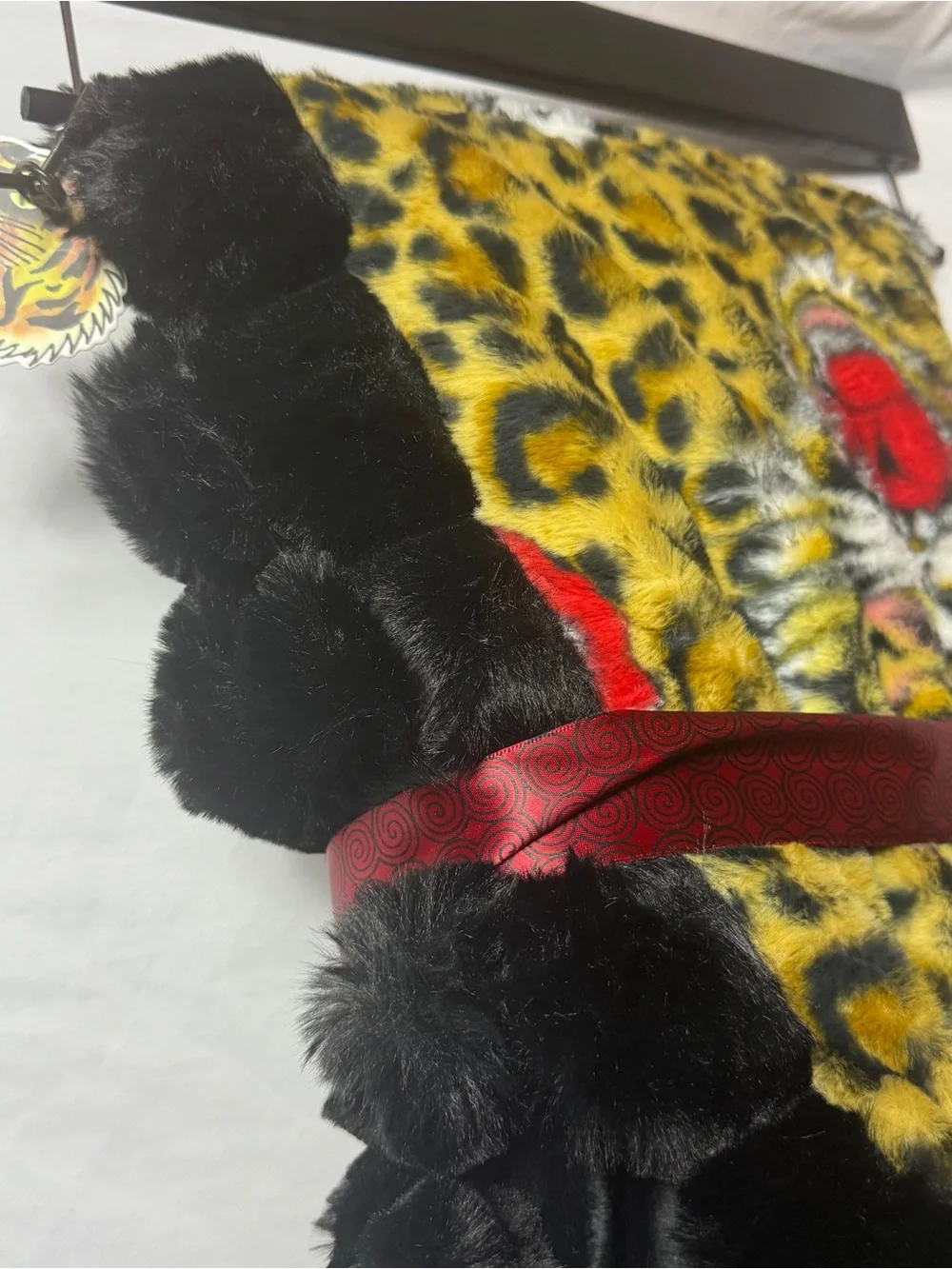 Ed Hardy Snow Leopard Print Faux Fur Throw Blanket Y2k aesthetic